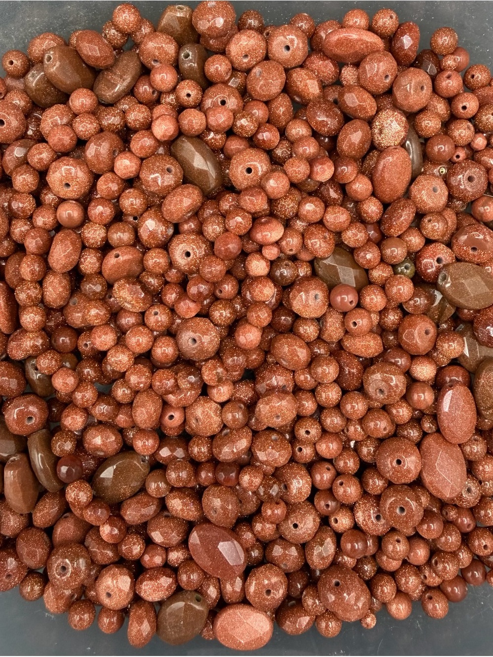 Goldstone Mixed Bead Assortment — Rustic Copper Brown Beads